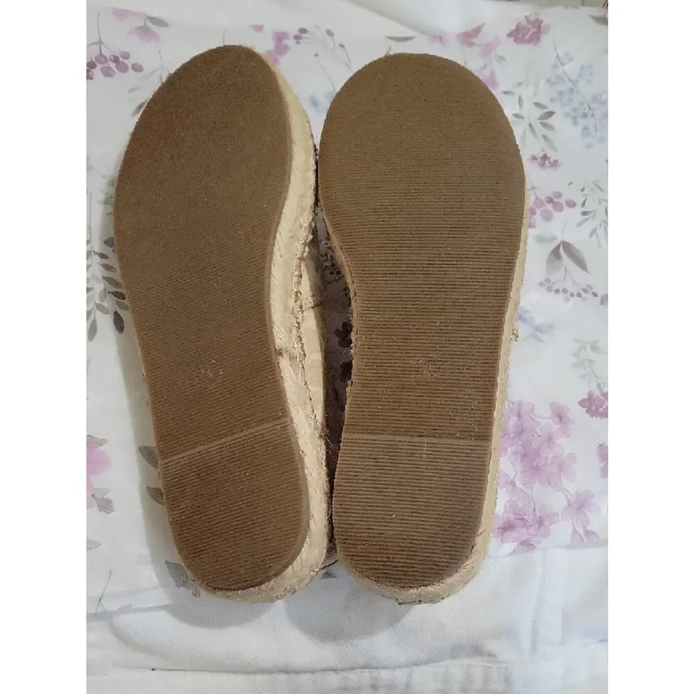 Michelle McDowell The Mave Leopard Print Espadrille Flats Slip On Shoe, Womens 9